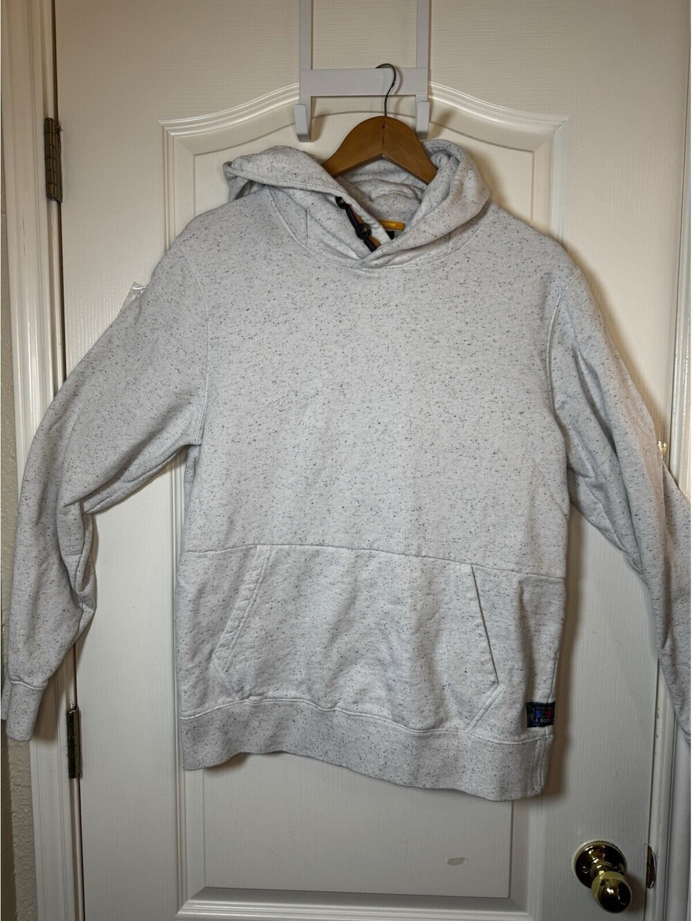 SCOTCH & SODA Hoodie Men’s Size Large White Cream Speckled Pullover Sweatshirt